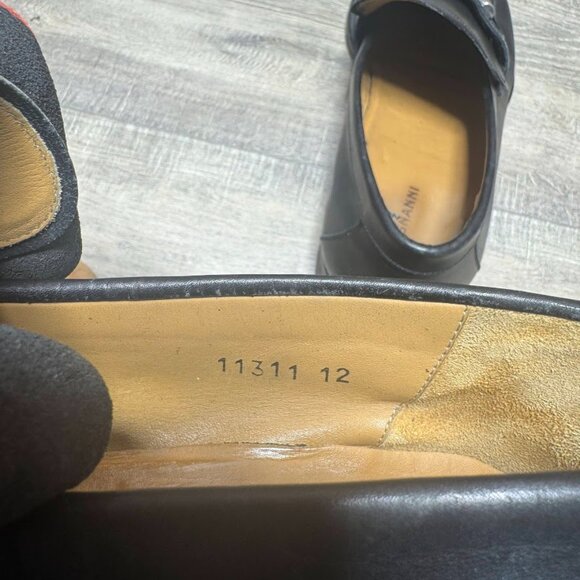 Magnanni Black Leather Loafers Men's Size 12 - Picture 5 of 7